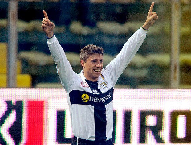 Crespo comemora gol do Parma contra a Udinese (Foto: Getty Image)