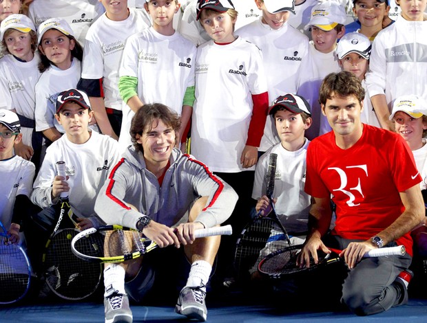 Rafael Nadal Roger Federer tênis Madri exibição