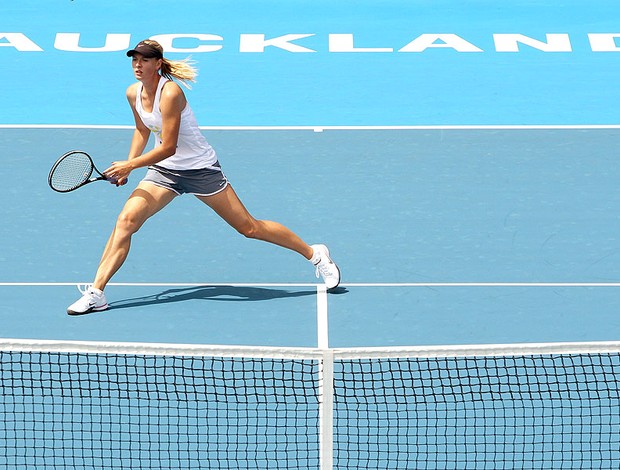 Sharapova no treino para o WTA de Auckland