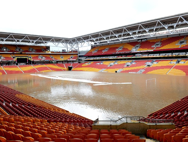 Suncorp Stadium futebol chuva alagamento Brisbane Austrália
