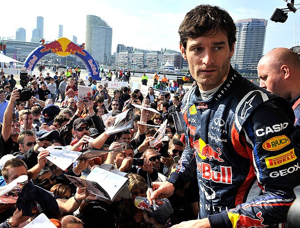 Mark Webber participa de evento na Austrália (Foto: AFP)