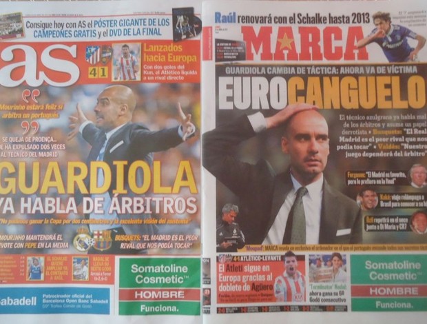 Capas de jornais espanhois (Foto: Thiago Dias / Globoesporte.com)