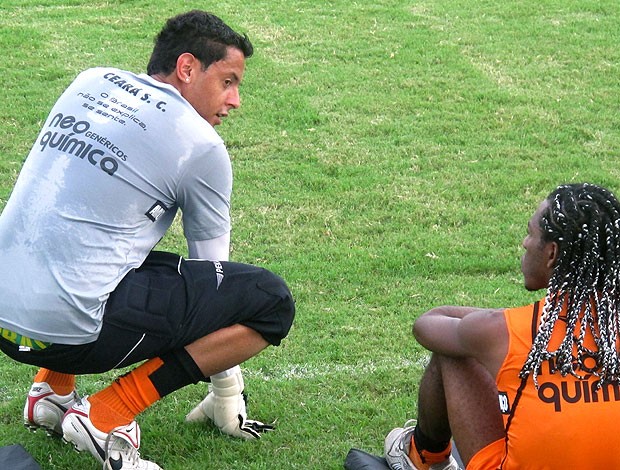 Fernando Henrique e Geraldo no treino do Ceará (Foto: Richard Souza / GLOBOESPORTE.COM)