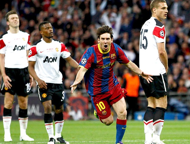 messi barcelona gol manchester united liga dos campeões (Foto: agência Reuters)