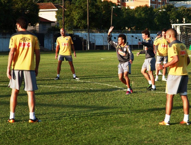 Neymar e Elano em treino do Santos (Foto: Clayton Gama/SFC)