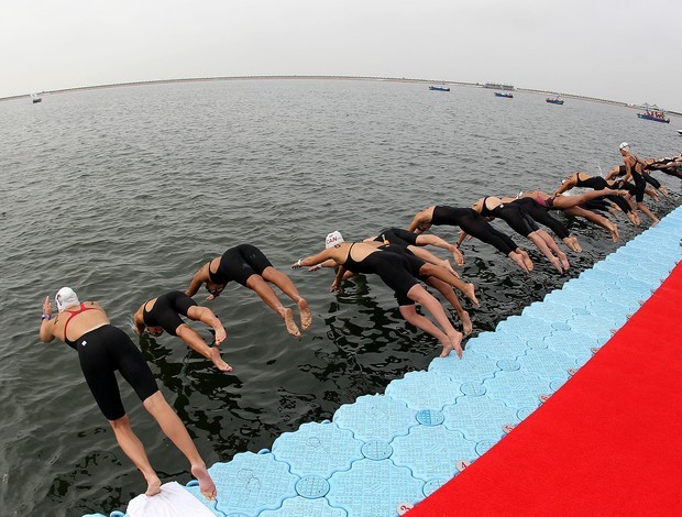 Largada dos 5km maratona aquática no Mundial 2011 (Foto: Agif / Divulgação)