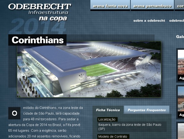 Odebrecht na Copa, Corinthians (Foto: Reprodução/Site Oficial Odebrecht)