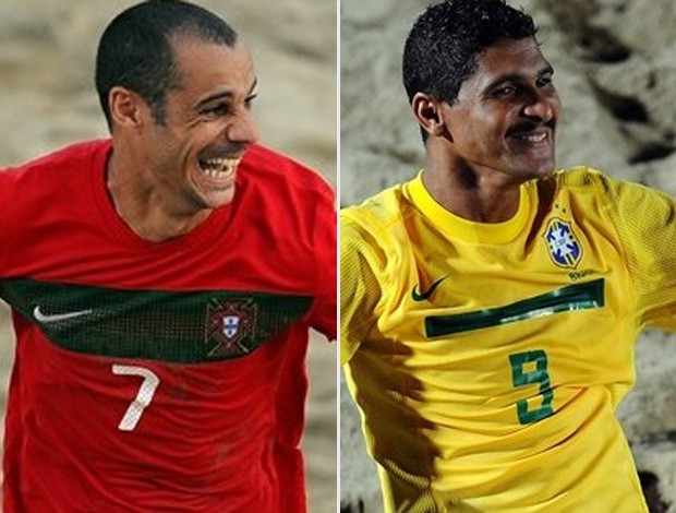 Futebol de Areia - Montagem Madjer e André, Portugal x Brasil (Foto: Reprodução/Site da Fifa)