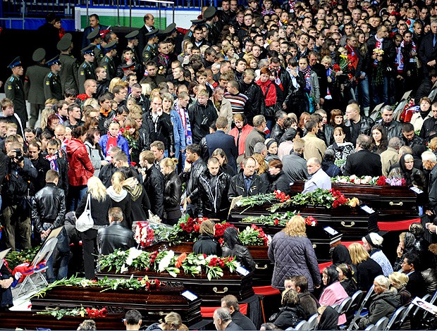 enterro funeral jogador hóquei rússia (Foto: Agência AFP)