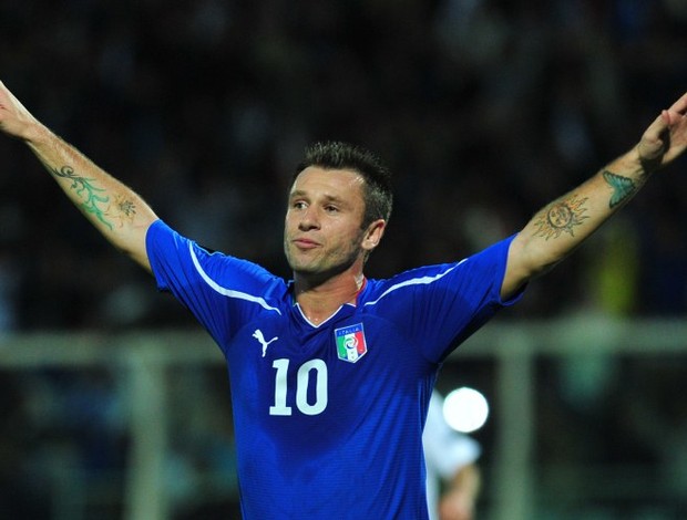 Cassano, com a seleção da Itália (Foto: AFP)