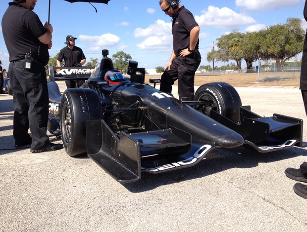 Rubens Barrichello teste Fórmula Indy (Foto: Fernando Mendes/Mpteam)