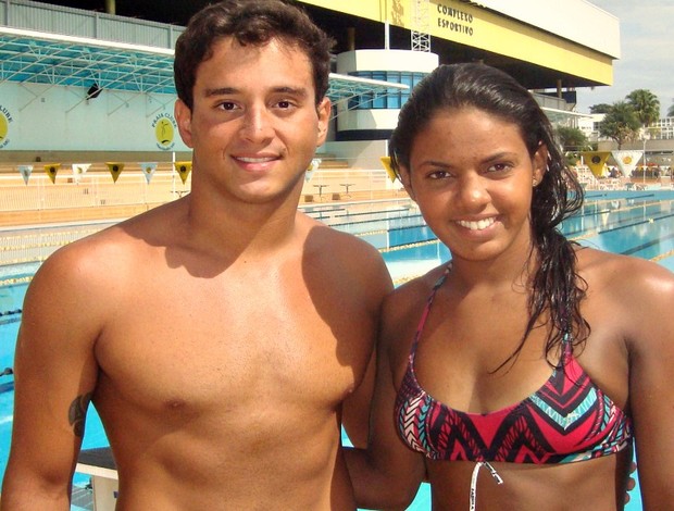 Gabriel Fidelis e Roberta Kamila, da equipe de natação do Praia Clube (Foto: Divulgação/ Praia Clube)