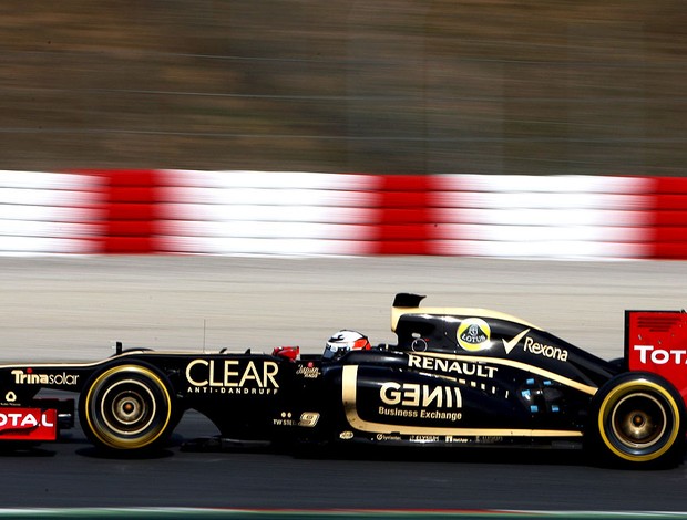 Kimi Raikkonen no teste da Lotus em Barcelona (Foto: Getty Images)