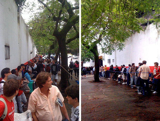 Torcida do Flamengo faz fila para comprar ingressos para o 
jogo da LIbertadores