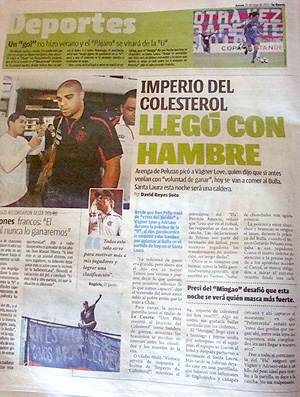 Jornal do Chile sobre Império do Colesterol Adriano vagner love flamengo