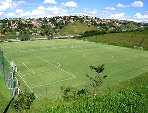 campo no centro de treinamento do Atlético-MG 