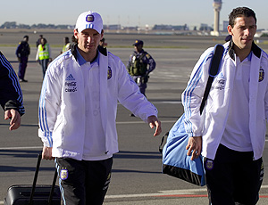 Messi no desembarque da Argentina