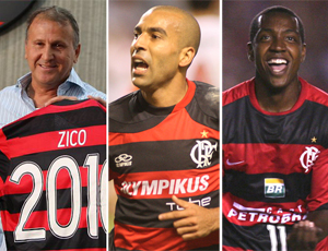 Montagem entre Zico, Emerson e Renato, Flamengo