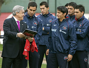 presidente Sebastián Piñera visita a seleção do Chile