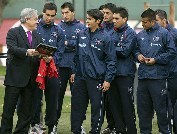 presidente Sebastián Piñera visita a seleção do Chile