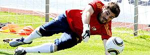 Iker Casillas no treino da Espanha