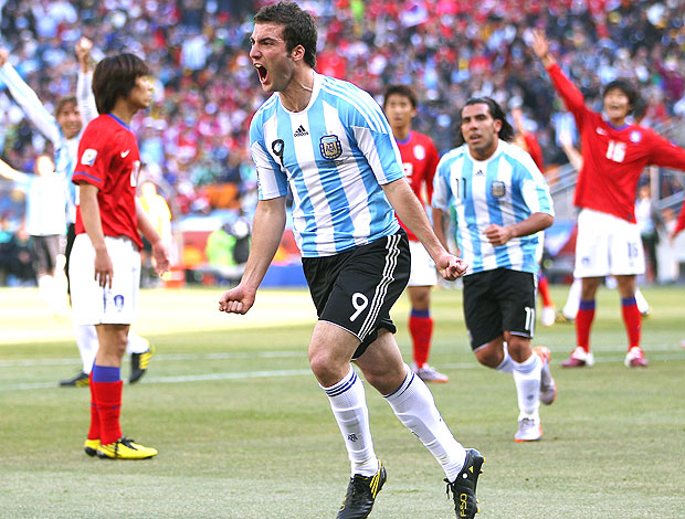 Gonzalo Higuaín comemoração gol Argentina contra Coreia do Sul