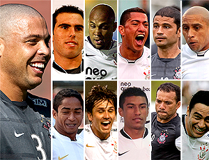 Montagem: jogadores do Corinthians - gols