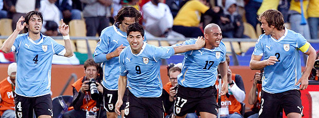 Luis Suarez comemoração gol uruguai contra México