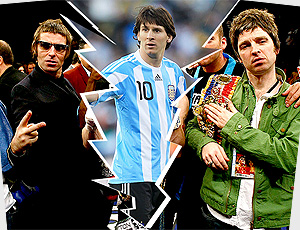 MONTAGEM - Messi argentina Noel gallagher e liam gallagher oasis