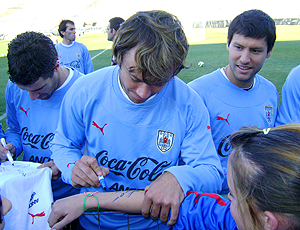 Uruguai treino autografos