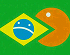Pacman laranja engole o Brasil: festa holandesa (Reprodução / Twitter)