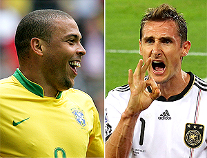 Montagem - Klose Alemanha e Ronaldo Brasil