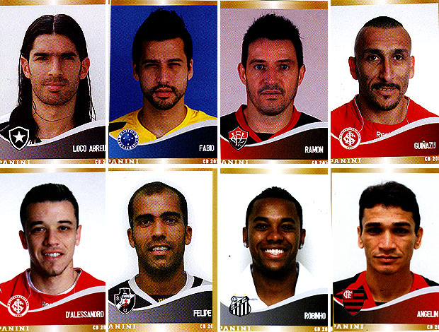 montagem figurinhas jogadores Brasileirão 2010