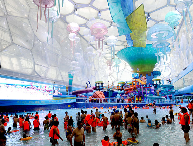 parque aquático no Cubo olímpico da China 