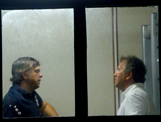 Zico e Rogério Lourenço conversando no Flamengo