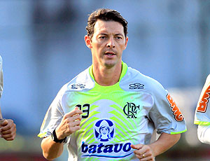 Leandro Amaral no treino do Flamengo