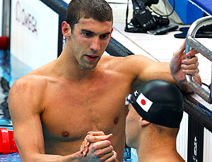 Michael Phelps e Takeshi Matsuda, em Pequim. Natação