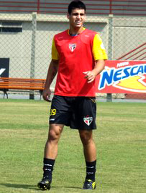 Lucas Gaúcho no treino do São Paulo