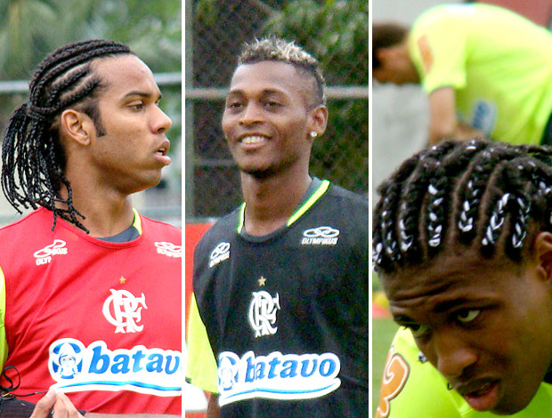 montagem Fernando Marquinhos Diego Maurício cabelos Flamengo