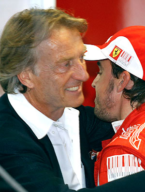 Montezemolo e Alonso no treino classificatório em Monza