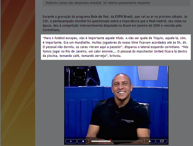 declaração Roberto Carlos