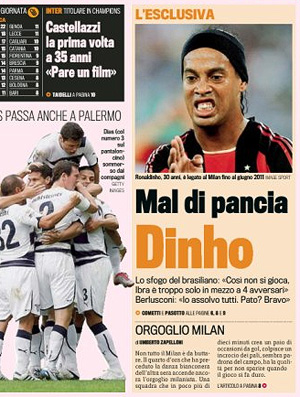 Capa da Gazzetta - Ronaldinho