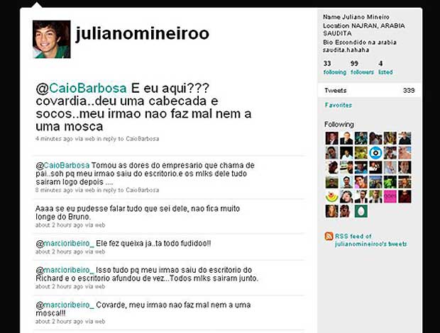 reprodução twitter Juliano Mineiro goleiro Fernando Henrique