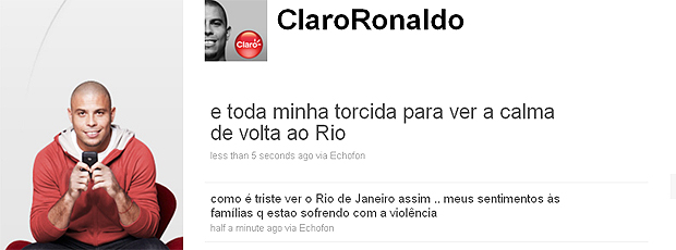 Twitter Ronaldo Corinthians - Violência Rio