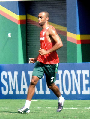 Leandro Euzébio no treino do Fluminense