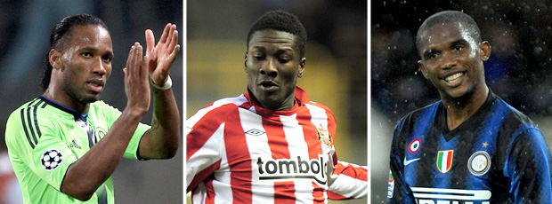 MONTAGEM - Drogba, Asamoah Gyan e Eto'o - Candidatos a melhor jogador africano