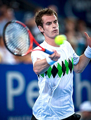 Andy Murray na partida de tênis contra Potito Starace