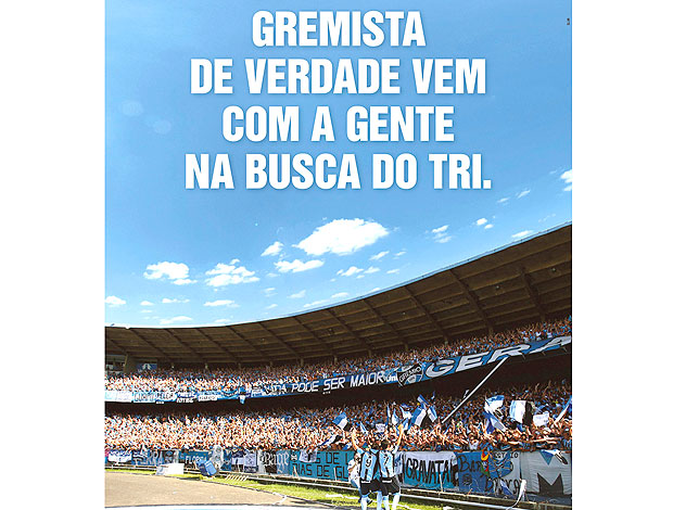 anúncio do Grêmio em jornal