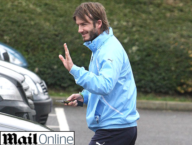 Beckham deixando o treino do Tottenham