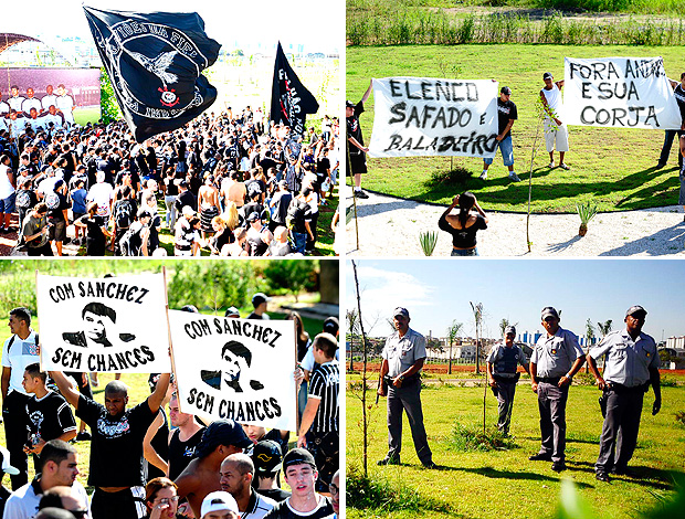 montagem protesto Corinthians (Foto: Marcos Ribolli / Editoria de Arte GE.COM)